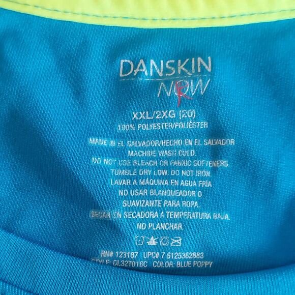 Danskin Now Shirt Womens 2XL Blue Light Weight Short Sleeve Tee - Picture 4 of 6